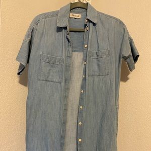 Madewell long tunic denim top